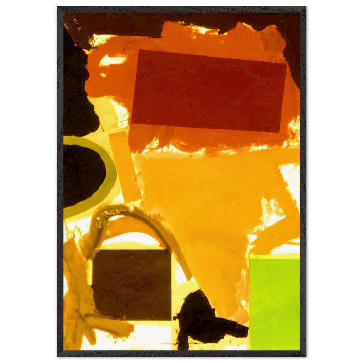 Abstract Painting with Boxes 2 - 1963 - Ronnie Landfield 70x100 cm / 28x40 inches Framed Art Print – Black Wooden Frame