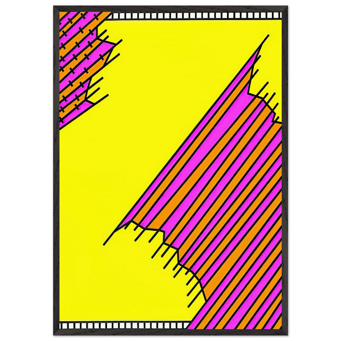 Crossover - 1972 - Nicholas Krushenick Framed Art Print – Black Wooden Frame - Default Title - -Framed Art Print