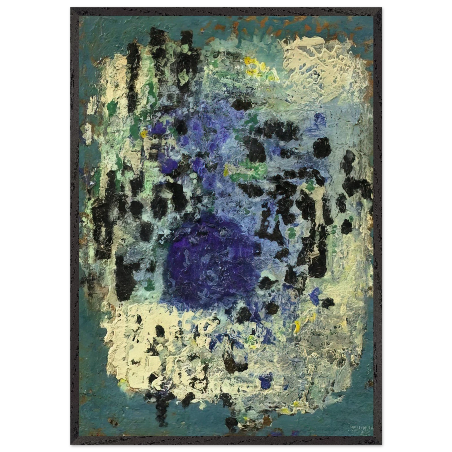 Untitled - 1956 N6 - Emil Schumacher 70x100 cm / 28x40 inches Framed Art Print – Black Wooden Frame