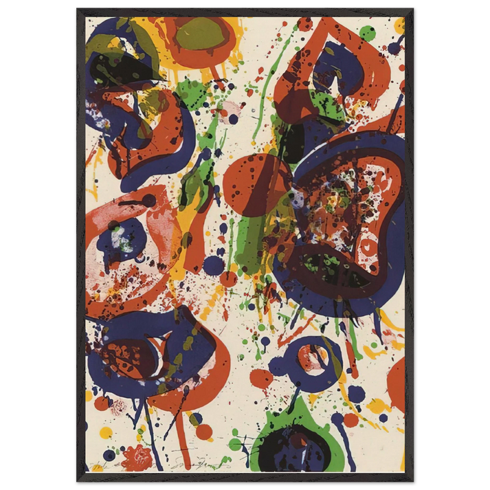 Untitled from Pasadena Box Lembark L59 - Sam Francis 70x100 cm / 28x40 inches Framed Art Print – Black Wooden Frame
