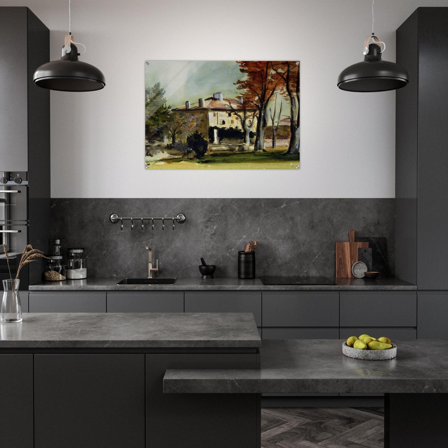 The Manor House at Jas de Bouffan - Paul Cézanne Acrylic Print - 70x100 cm / 28x40″ inches | Paul Cézanne Wall Art | Paul Cézanne Prints