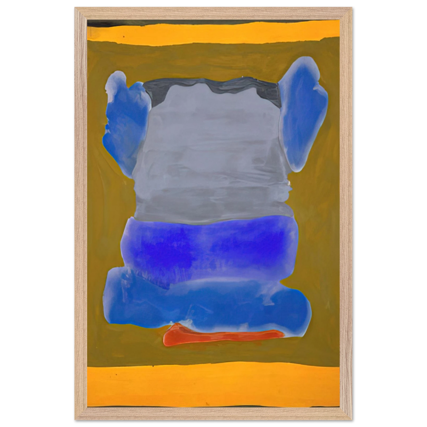 Helen Frankenthaler - Buddha s Court - 1964 Wall art - 50x70 cm / 20x28 inches - Premium Wooden Framed Poster With Fine Art Paper - White frame
