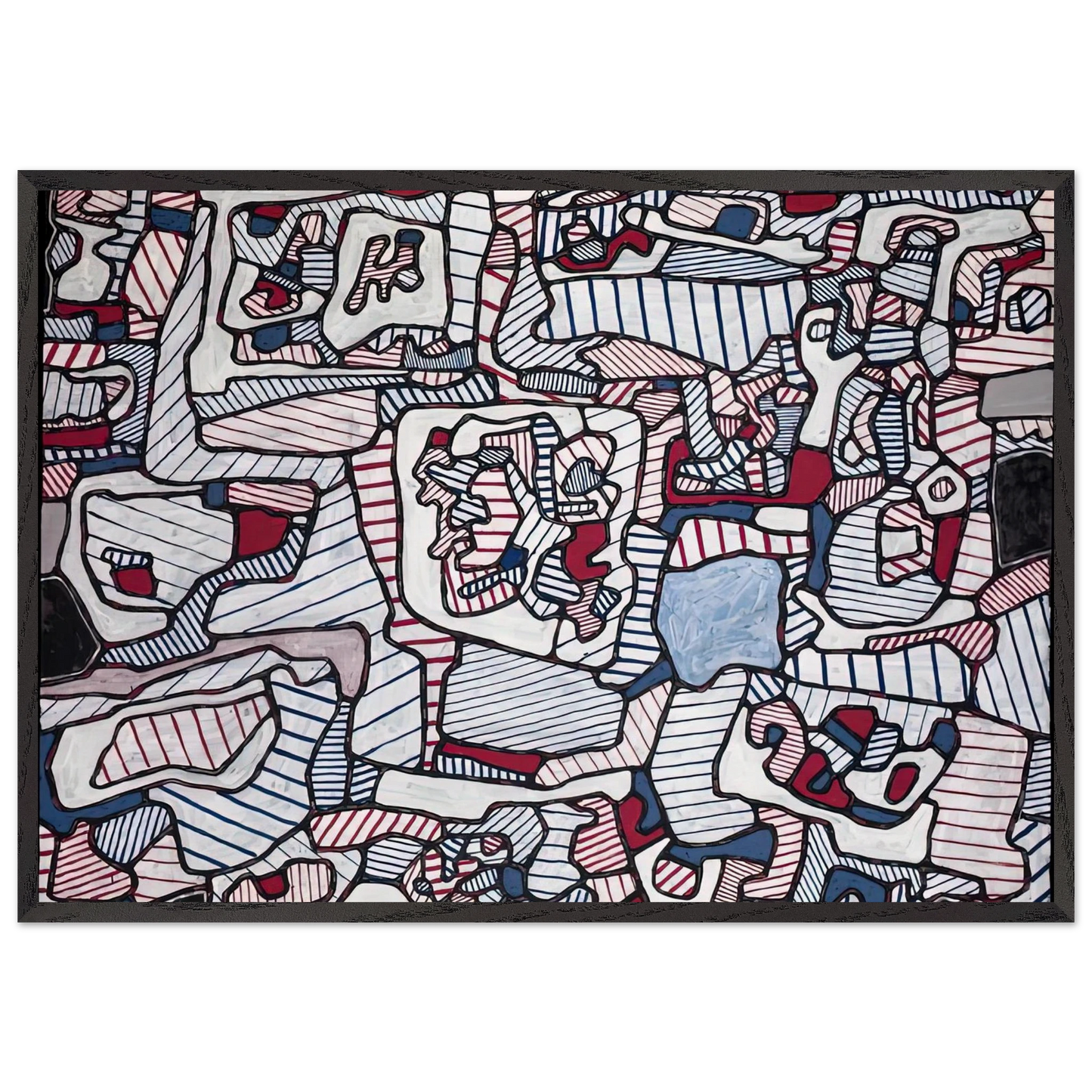 SITE INHABITED BY OBJECTS 1965 - Jean Dubuffet Framed Art Print – Black Wooden Frame - Default Title - -Framed Art Print