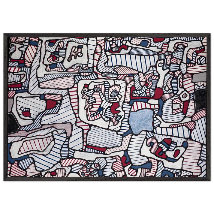 SITE INHABITED BY OBJECTS 1965 - Jean Dubuffet 70x100 cm / 28x40 inches Framed Art Print – Black Wooden Frame