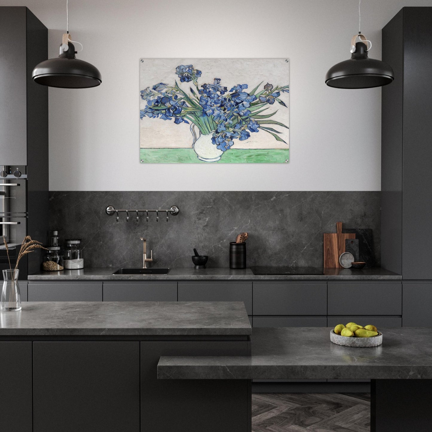 Vase with Irises - Vincent van Gogh Acrylic Print - 70x100 cm / 28x40″ inches