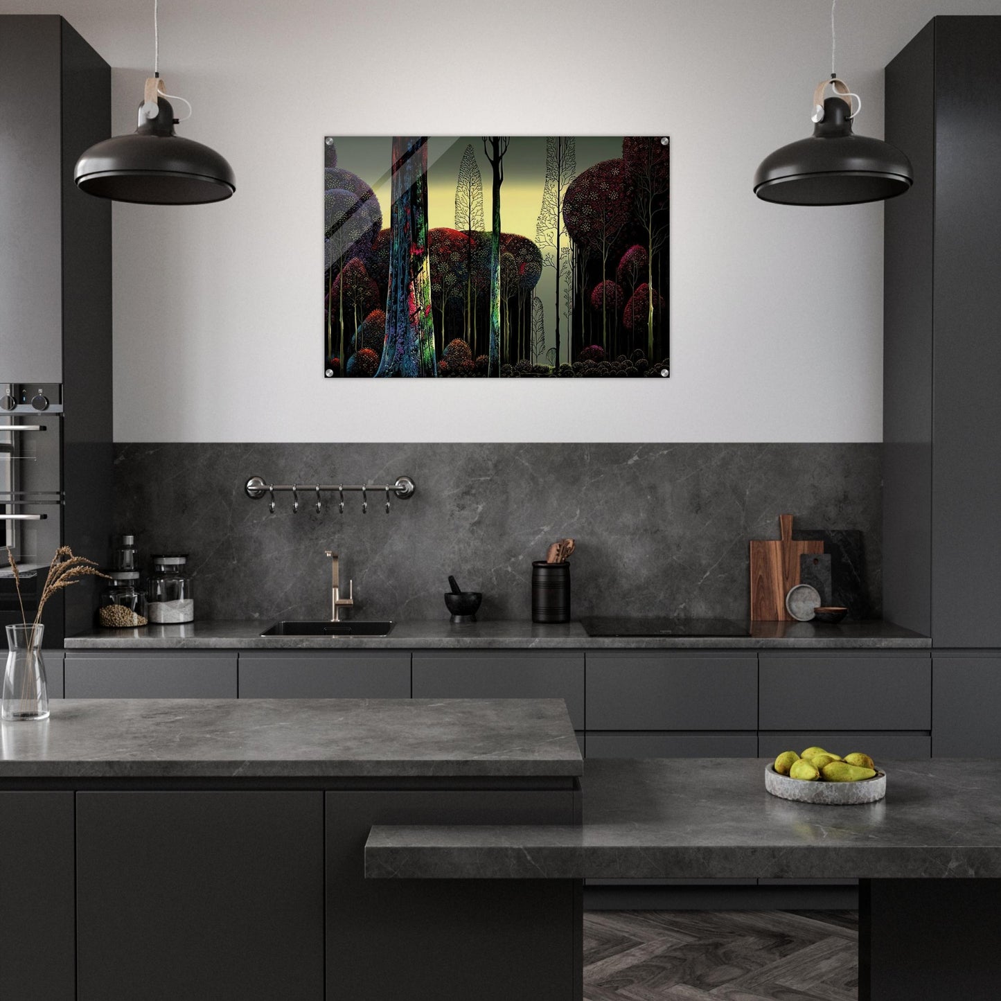 Gothic Forest - Eyvind Earle Acrylic Print - 70x100 cm / 28x40″ inches