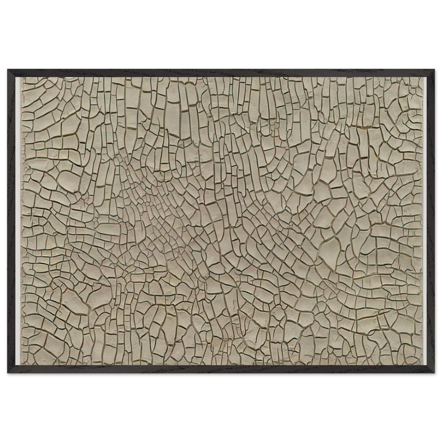 Cretto Grande Bianco - 1982 - Alberto Burri 70x100 cm / 28x40 inches Framed Art Print – Black Wooden Frame