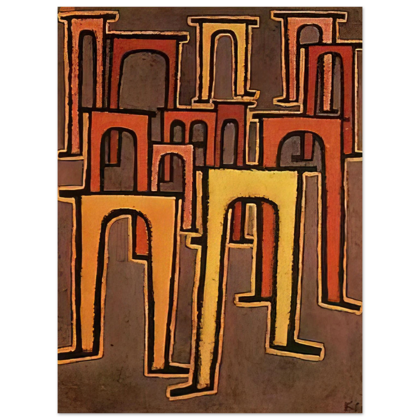 Paul Klee - REVOLUTION OF THE VIADUCT 1937 Fine Art Poster - Default Title