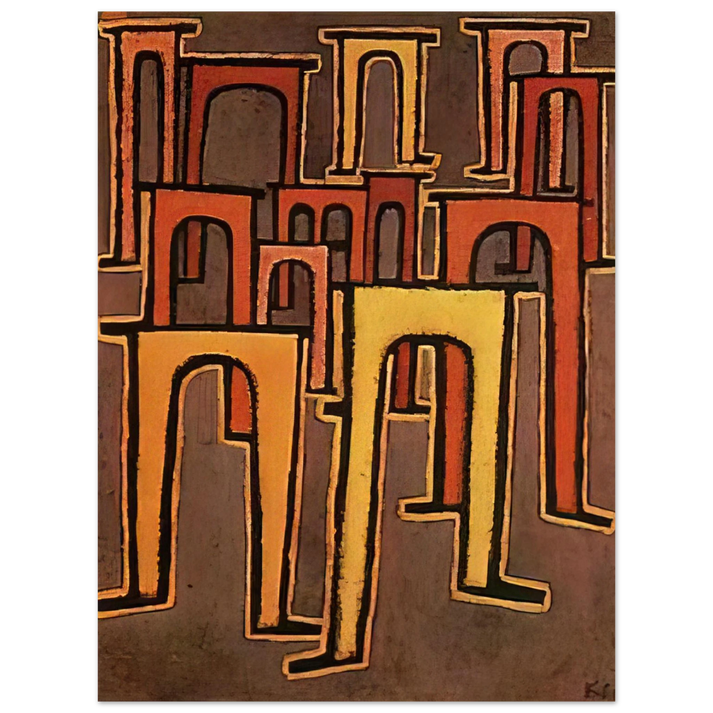 Paul Klee - REVOLUTION OF THE VIADUCT 1937 75x100 cm / 30x40inches Fine Art Poster