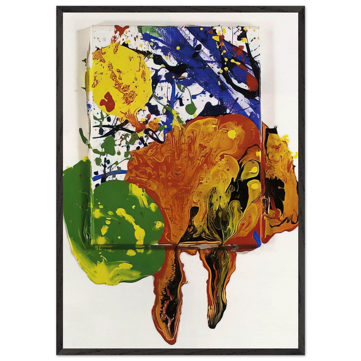 Untitled SFP89-105 - Sam Francis 70x100 cm / 28x40 inches Framed Art Print – Black Wooden Frame