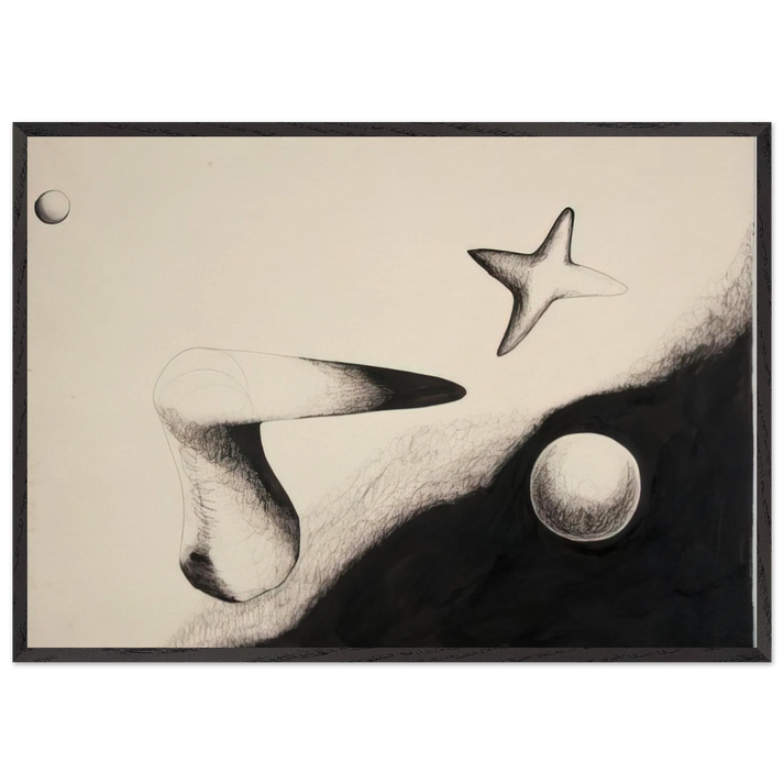 UNTITLED 1932 1 - Alexander Calder 70x100 cm / 28x40 inches Framed Art Print – Black Wooden Frame