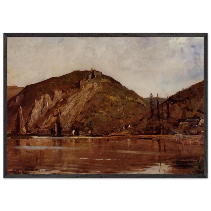 MEUSE RIVER AROUND NAMUR 1880 - Theo van Rysselberghe 70x100 cm / 28x40 inches Framed Art Print – Black Wooden Frame