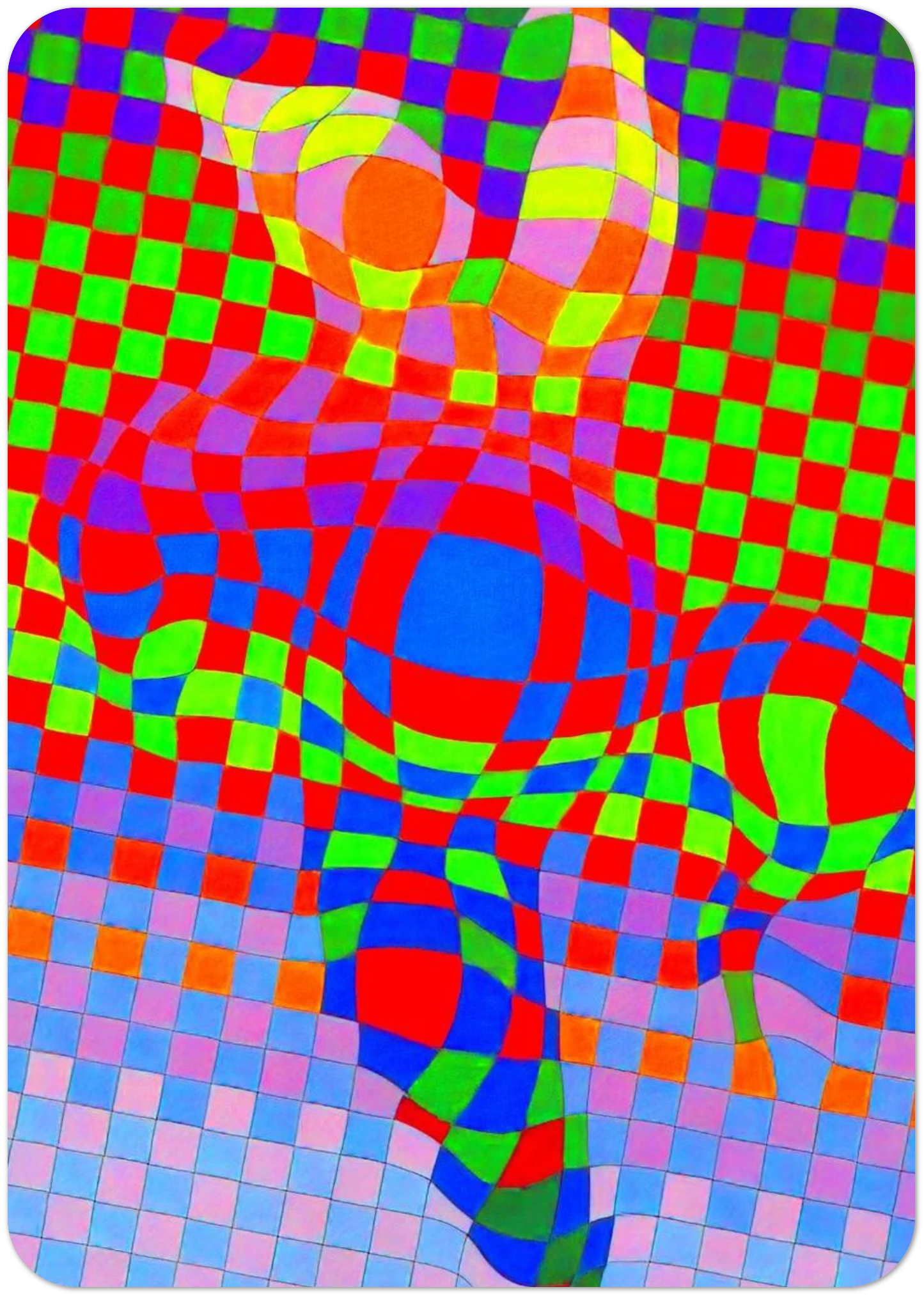 Harlequin By Victor Vasarely Pack of 10 Post Cards | Victor Vasarely Post Cards | A6 (10.5 x 14.8 cm) - 4.1 x 5.8 inches