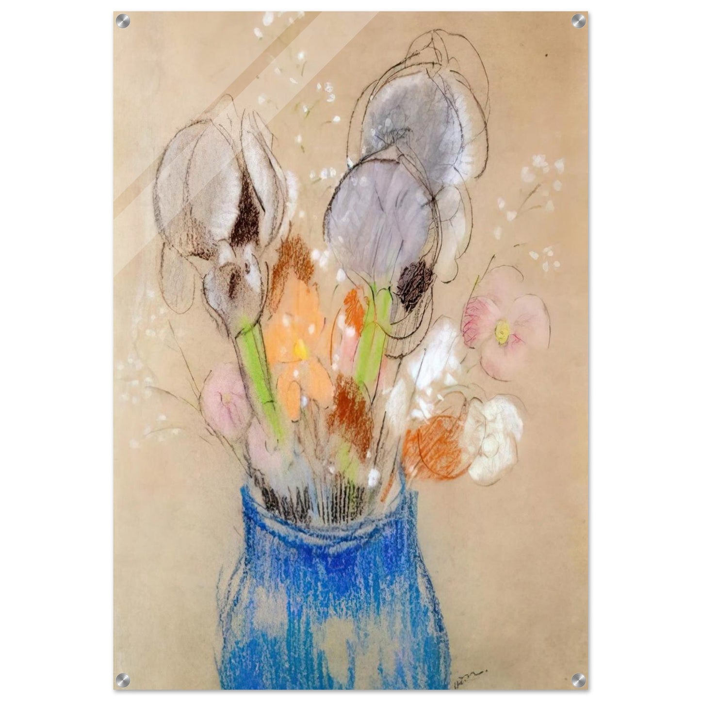 BOUQUET OF FLOWERS 4 - Odilon Redon Acrylic Print - 70x100 cm / 28x40″ inches