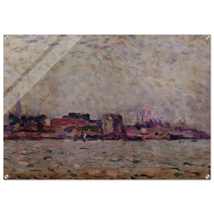 MORNING FOG OVER THE PORT OF VEER HOLLAND 1906 - Theo van Rysselberghe Acrylic Print - 70x100 cm / 28x40″ inches