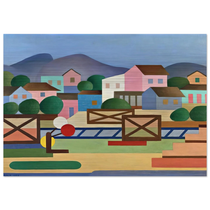 Level II Pass - Tarsila do Amaral Brushed Aluminum Print - 70x100 cm / 28x40 inches | Tarsila do Amaral Aluminum Print | Tarsila do Amaral Prints