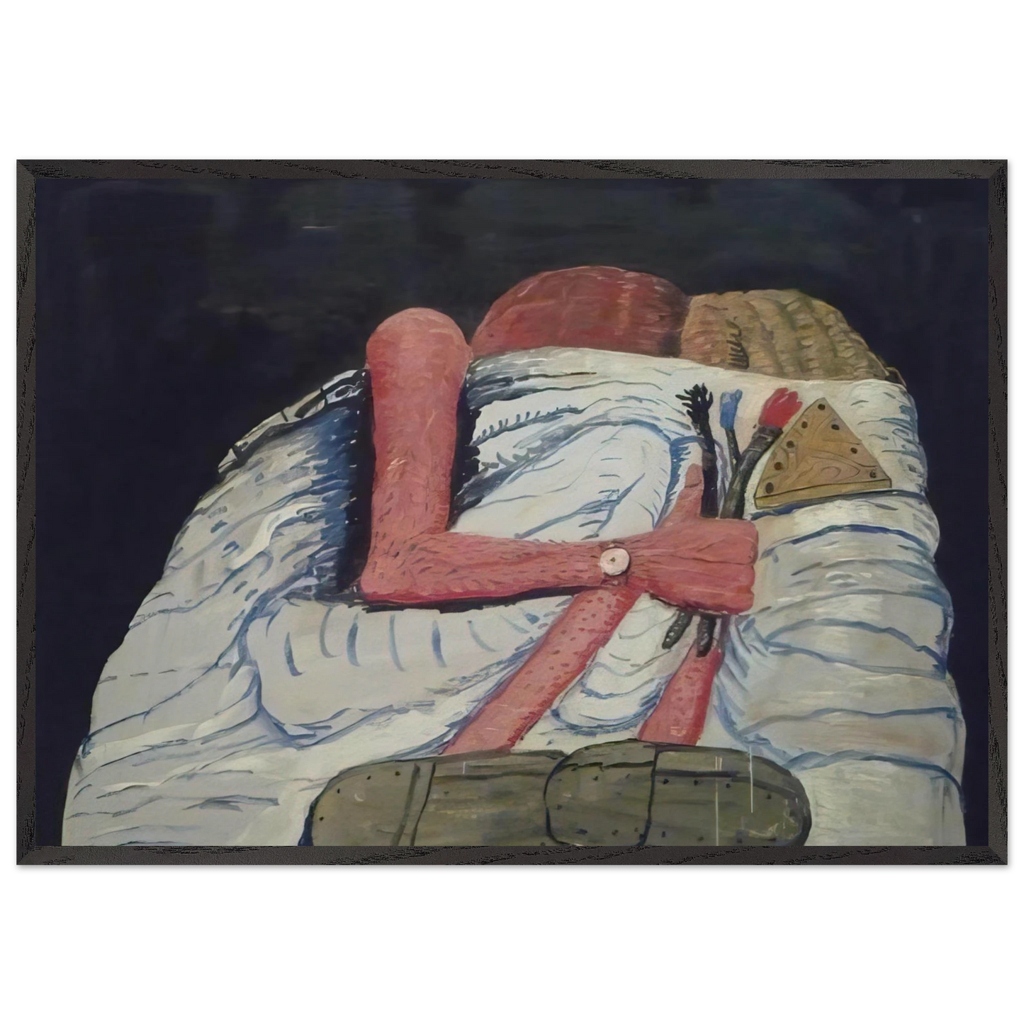 COUPLE IN BED - Philip Guston 70x100 cm / 28x40 inches Framed Art Print – Black Wooden Frame