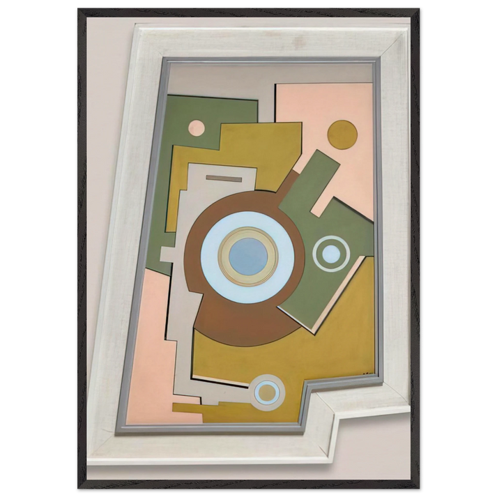 Blue Circle - 1947 - Carmelo Arden Quin 70x100 cm / 28x40 inches Framed Art Print – Black Wooden Frame