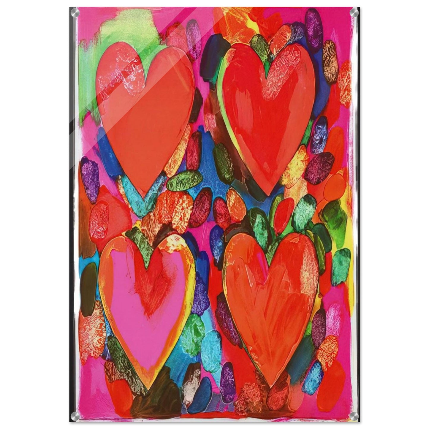 FOUR HEARTS 1969 - Jim Dine Acrylic Print - 70x100 cm / 28x40″ inches