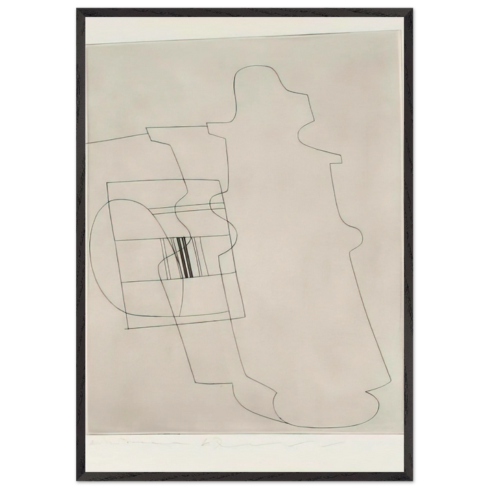 Glass topped bottle - 1967 - Ben Nicholson 70x100 cm / 28x40 inches Framed Art Print – Black Wooden Frame