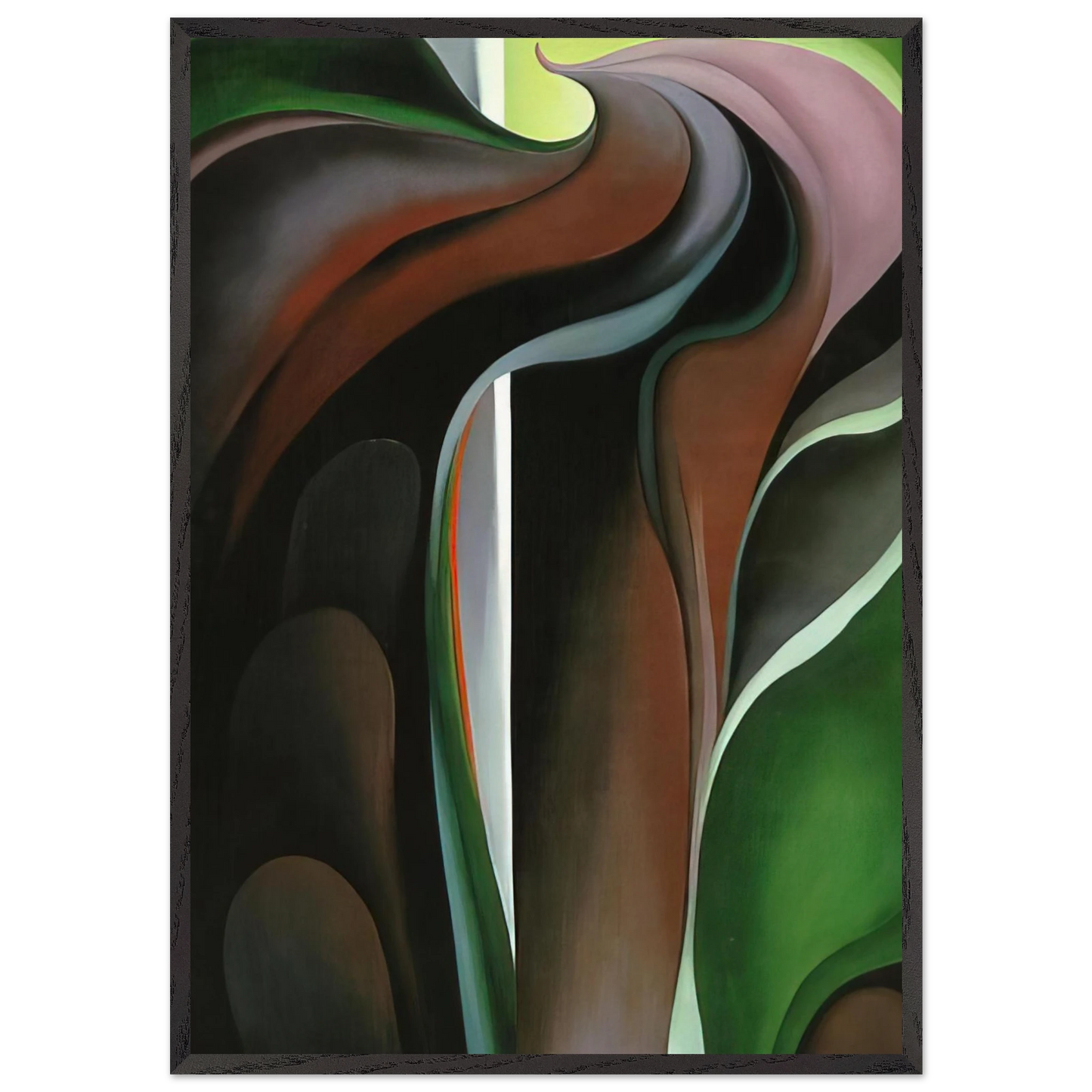 Jack-in-the-Pulpit V - Georgia OKeeffe 70x100 cm / 28x40 inches Framed Art Print – Black Wooden Frame