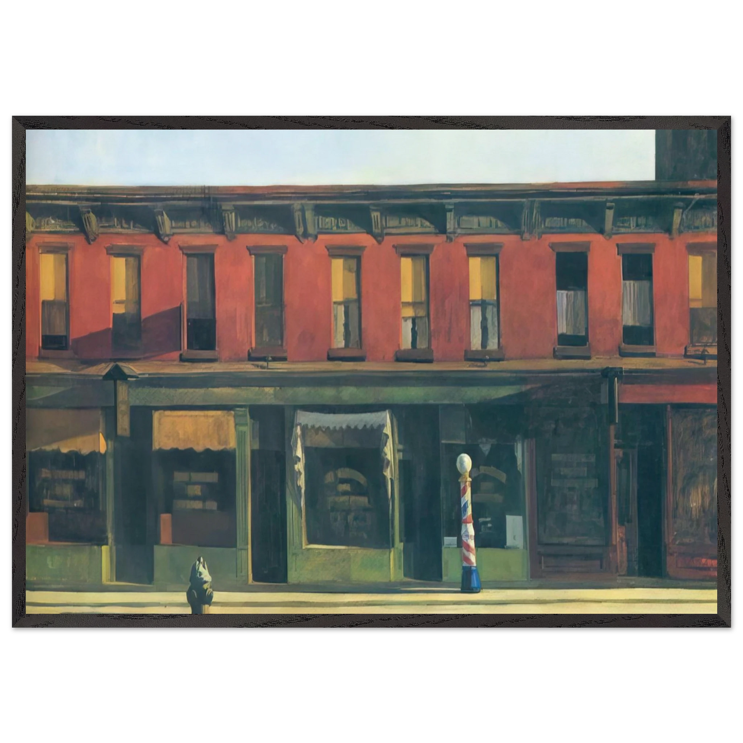Early Sunday Morning - Edward Hopper 70x100 cm / 28x40 inches Framed Art Print – Black Wooden Frame