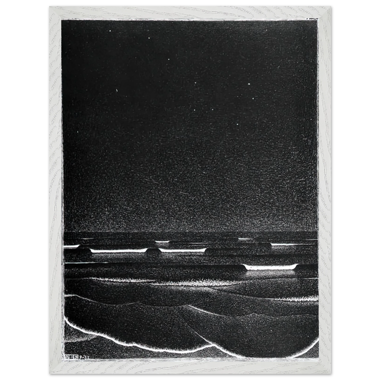 MC Escher - FLUORESCENT SEA Wall Art - 60x80 cm / 24x32 inches - Premium Wooden Framed Poster With Fine Art Paper - White frame