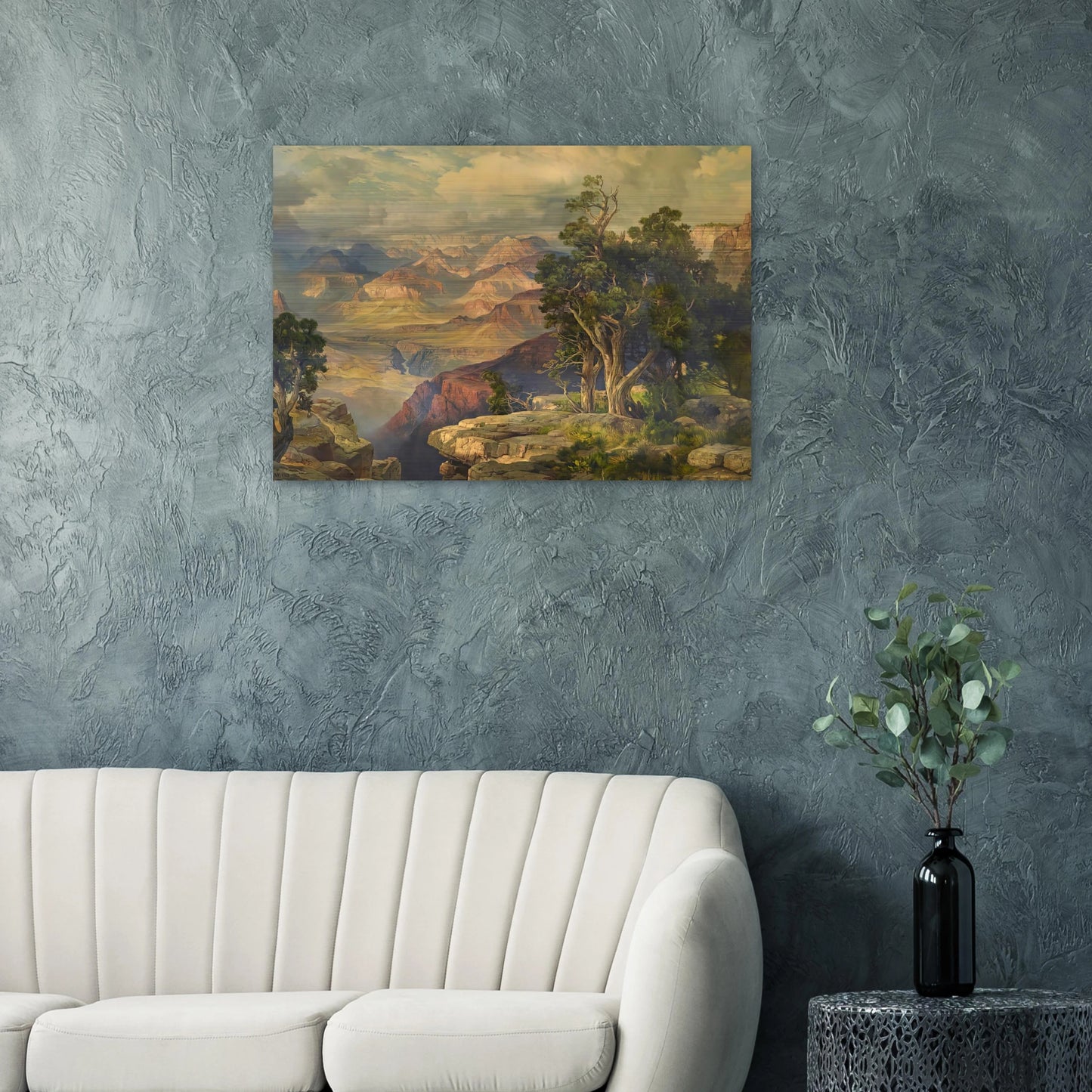 Grand Canyon from Hermit Rim Road - Thomas Moran Brushed Aluminum Print - 70x100 cm / 28x40 inches | Thomas Moran Aluminum Print | Thomas Moran Prints