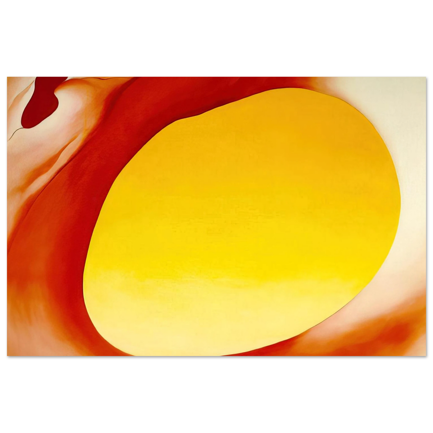 Georgia O'Keeffe - Pelvis Series - Red with Yellow Fine Art Poster - 75x100 cm / 30x40 inches