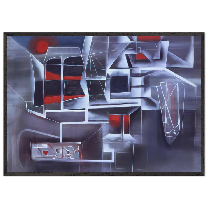 Night Subway - 1948 - Jimmy Ernst 70x100 cm / 28x40 inches Framed Art Print – Black Wooden Frame