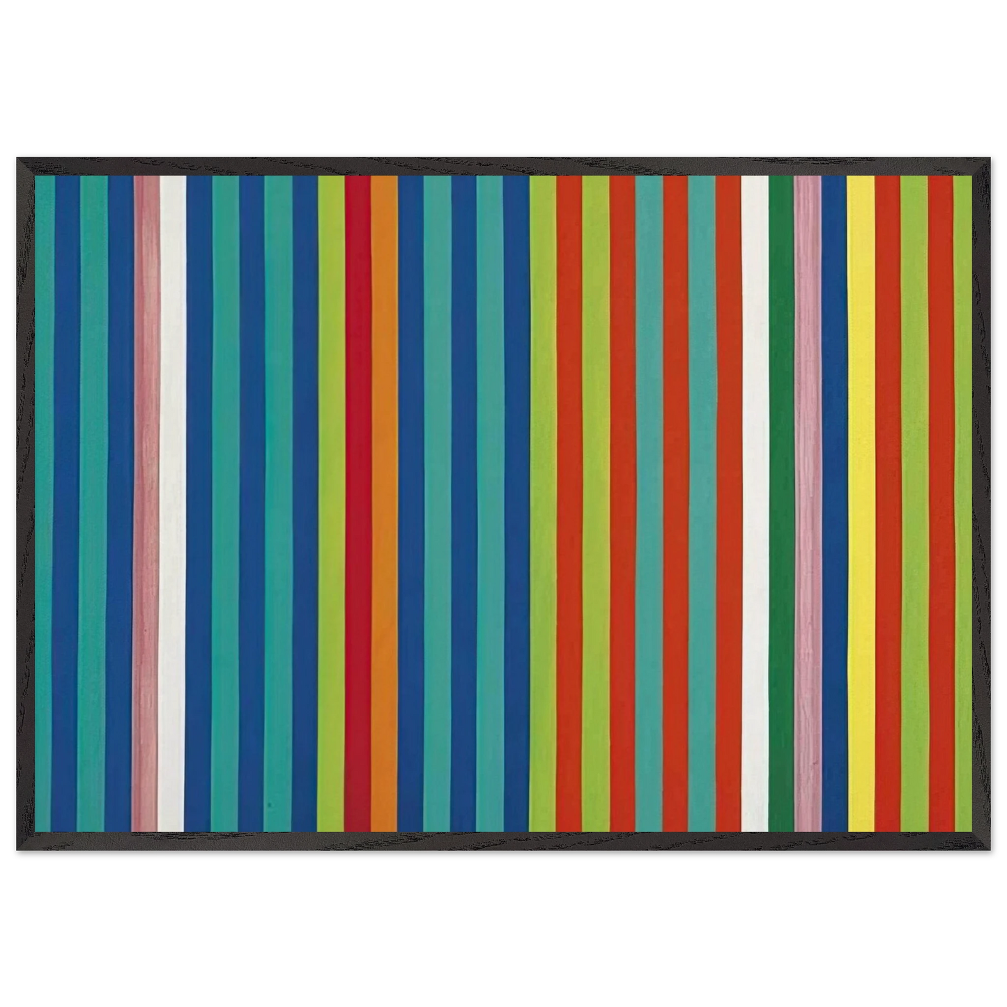 Orange Twitter - 1966 - Gene Davis Framed Art Print – Black Wooden Frame - Default Title - -Framed Art Print