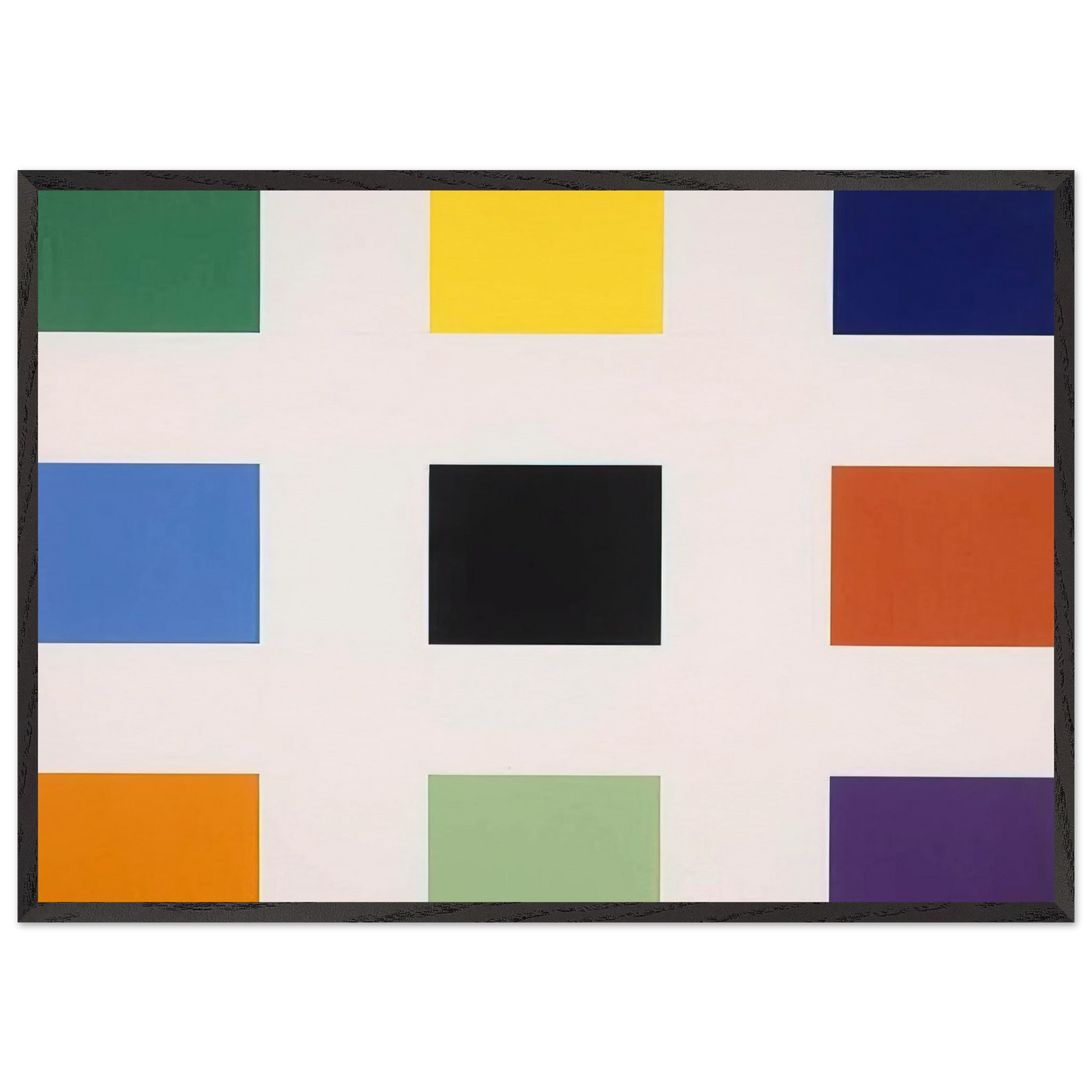 Nine Squares - Ellsworth Kelly 70x100 cm / 28x40 inches Framed Art Print – Black Wooden Frame