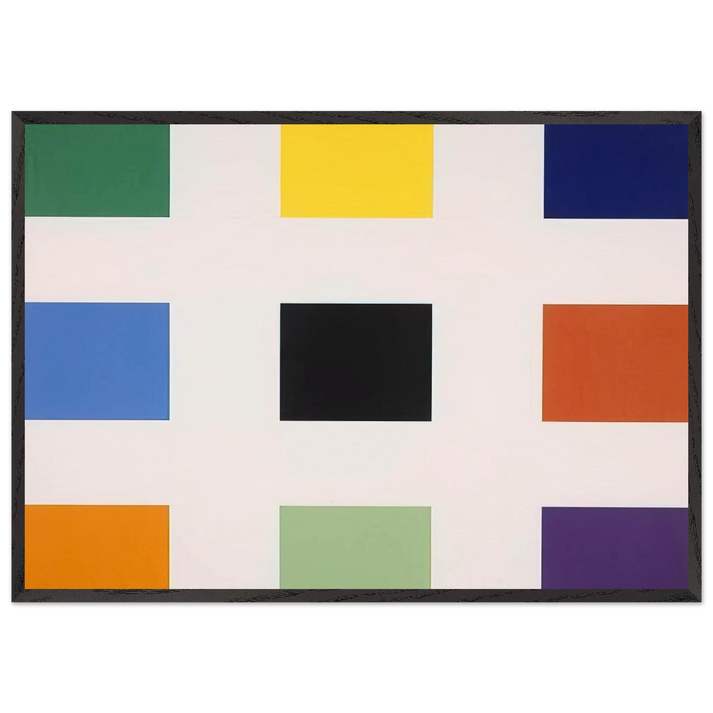 Nine Squares - Ellsworth Kelly 70x100 cm / 28x40 inches Framed Art Print – Black Wooden Frame