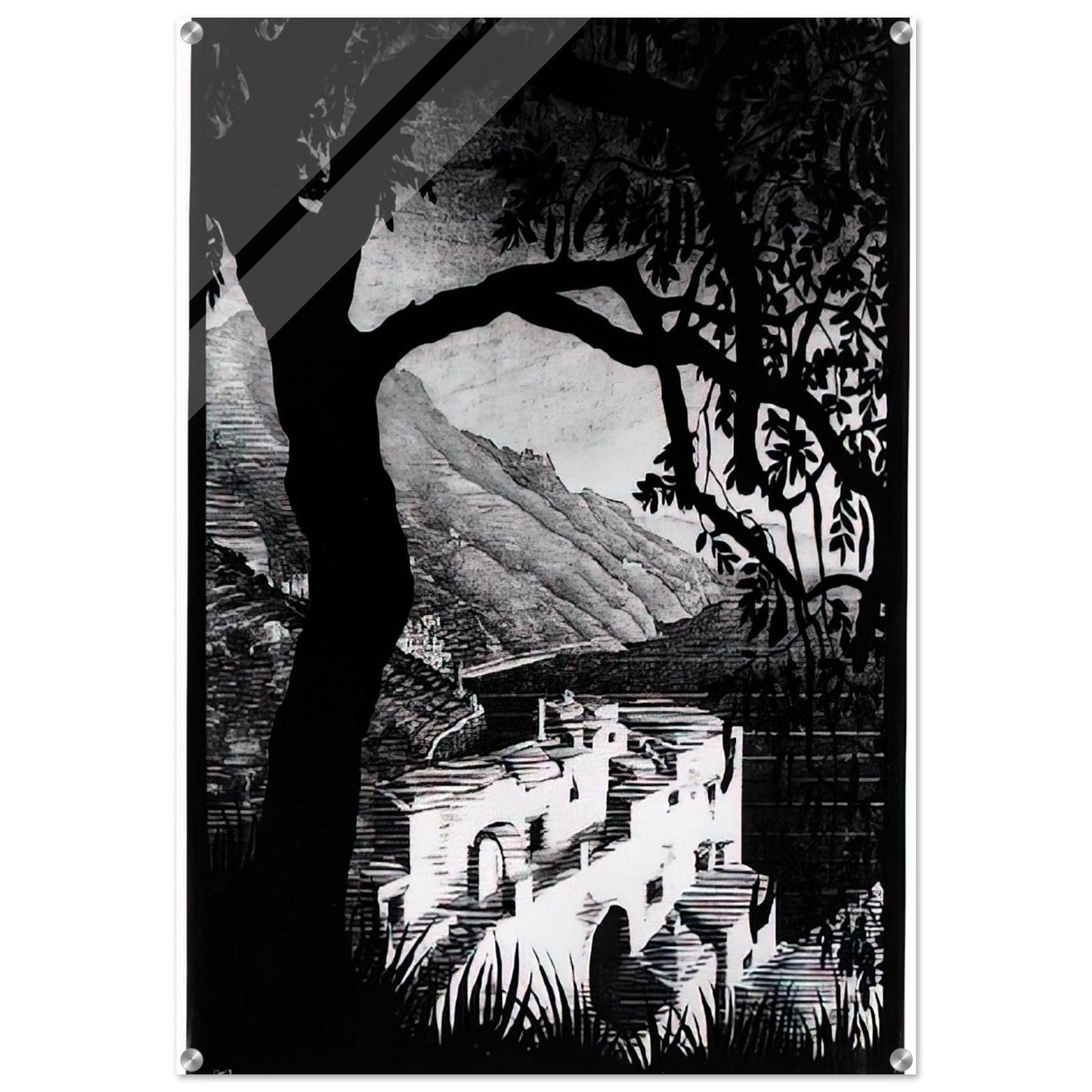 COAST OF AMALFI - MC Escher Acrylic Print - 70x100 cm / 28x40″ inches | MC Escher Wall Art | MC Escher Prints