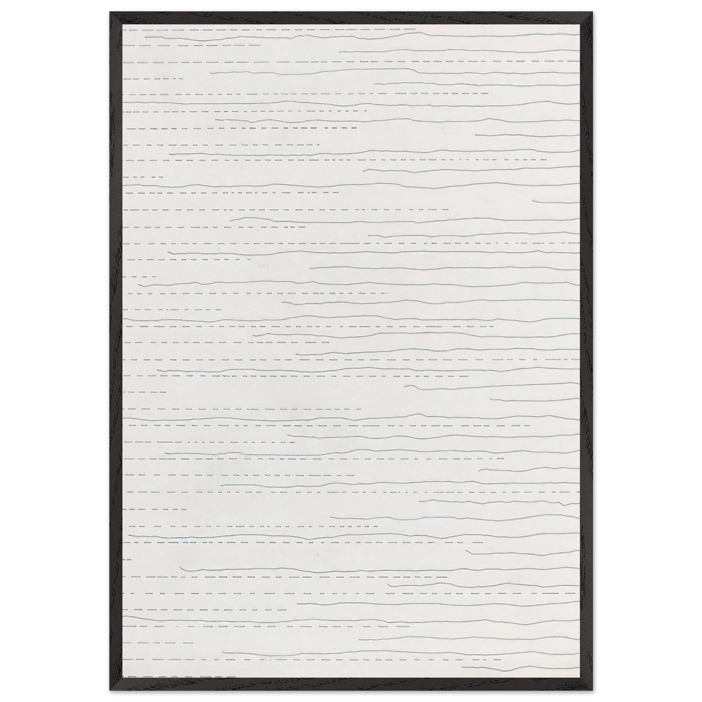 Alternate Not-Straight Lines From the Right Side and Broken Lines From the Left Side of Random Length - Sol LeWitt 70x100 cm / 28x40 inches Framed Art Print – Black Wooden Frame