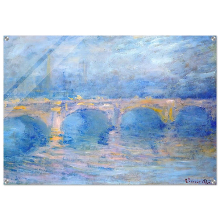 Waterloo Bridge at Sunset, Pink Effect - claude monet Acrylic Print - 70x100 cm / 28x40″ inches