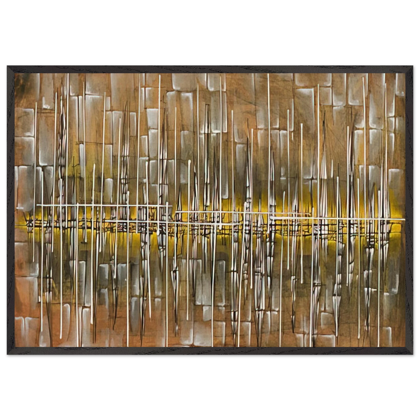 Dialogue II - 1954 - Jimmy Ernst 70x100 cm / 28x40 inches Framed Art Print – Black Wooden Frame