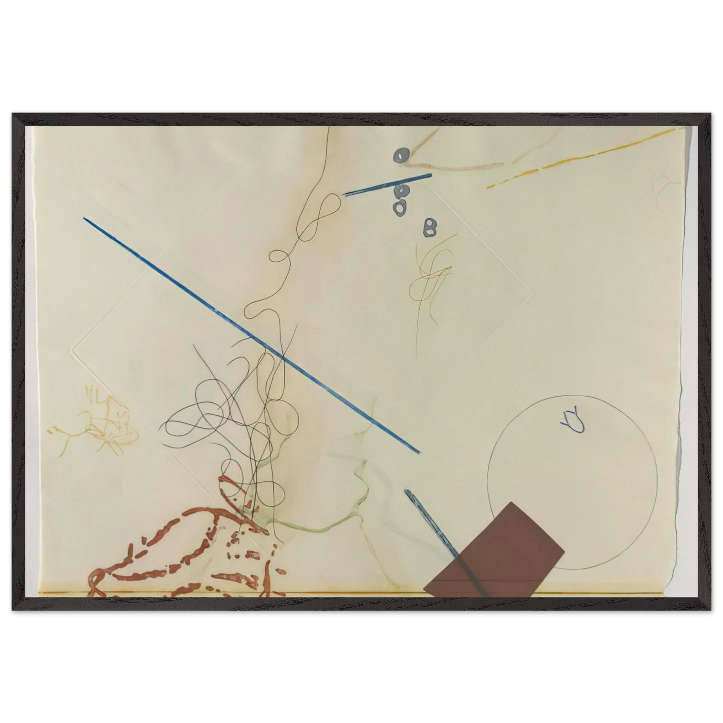 Dereau No 11 - 1982 - John Cage 70x100 cm / 28x40 inches Framed Art Print – Black Wooden Frame