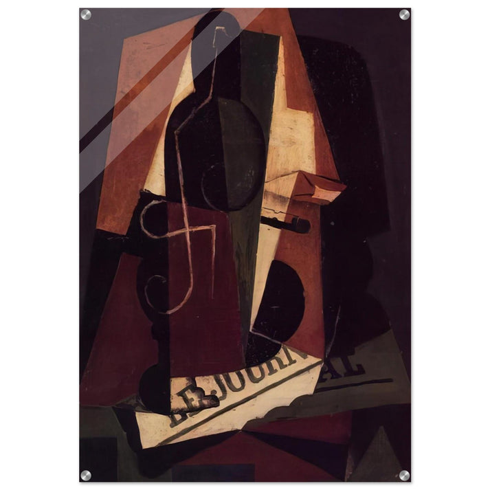 BOTTLE AND GLASS - Juan Gris Acrylic Print - 70x100 cm / 28x40″ inches