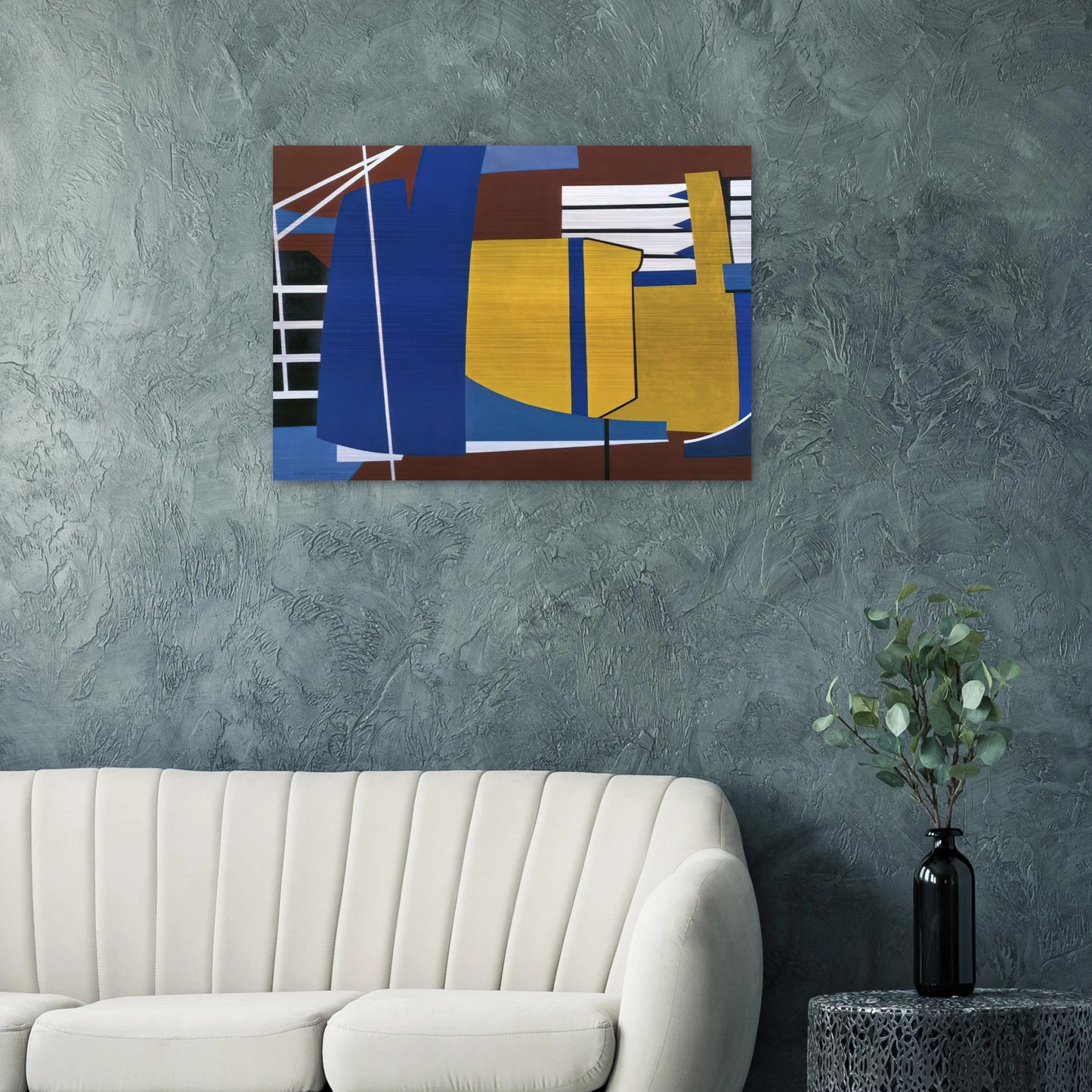 Nacelles Under Construction - 1946 - Ralston Crawford Brushed Aluminum Print - 70x100 cm / 28x40 inches | Ralston Crawford Aluminum Print | Ralston Crawford Prints