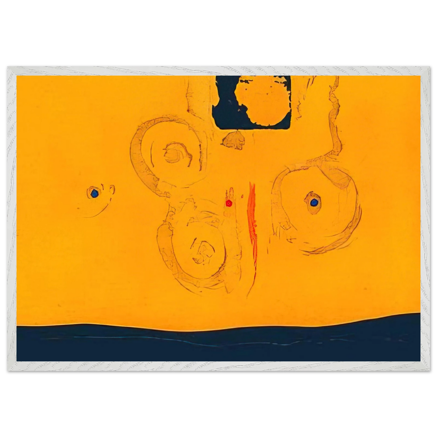Helen Frankenthaler - Plaza Real - 1988 Wall art - 20x25 cm / 8x10 inches - Premium Wooden Framed Poster With Fine Art Paper - White frame