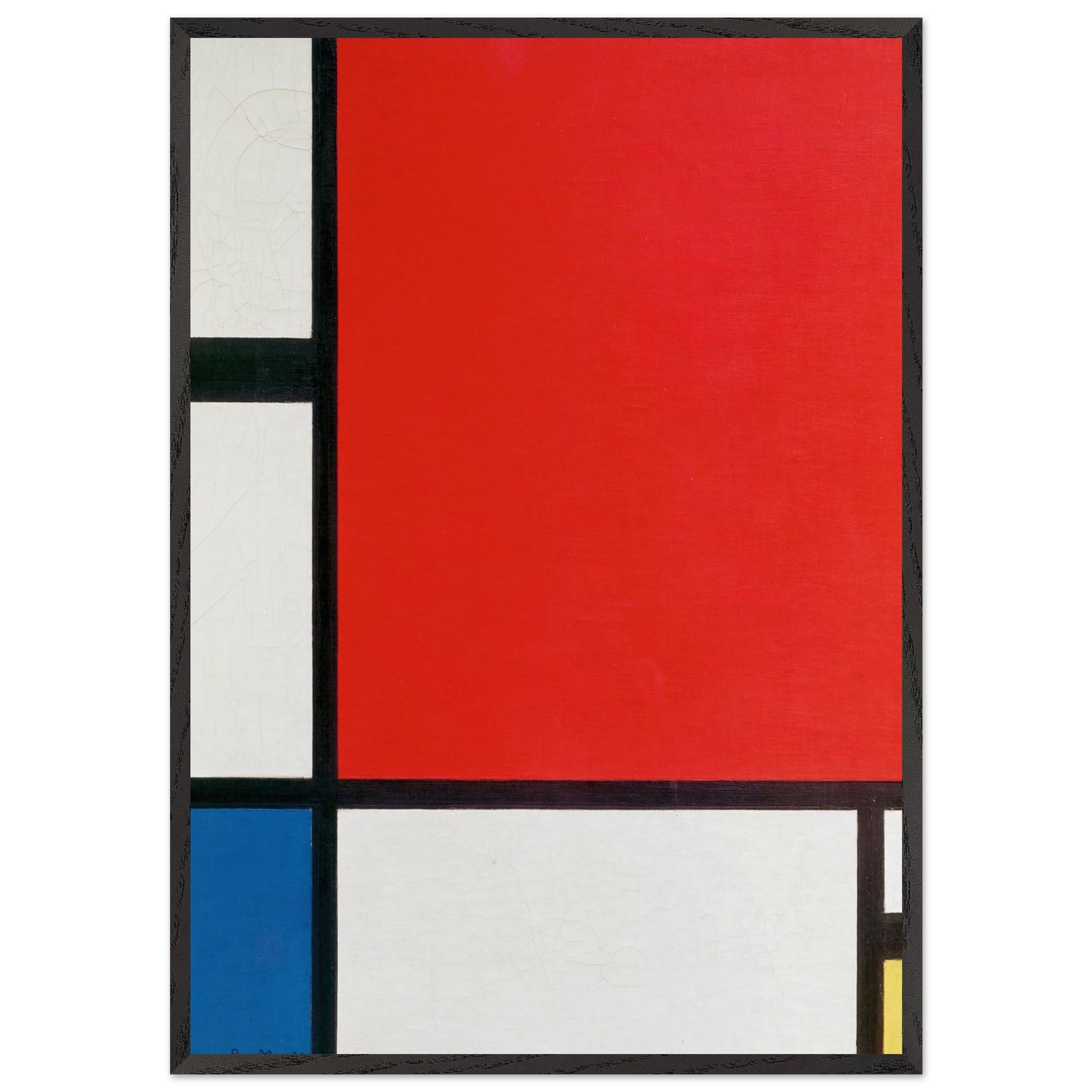 Composition with Red Blue and Yellow - Piet Mondrian 70x100 cm / 28x40 inches Framed Art Print – Black Wooden Frame