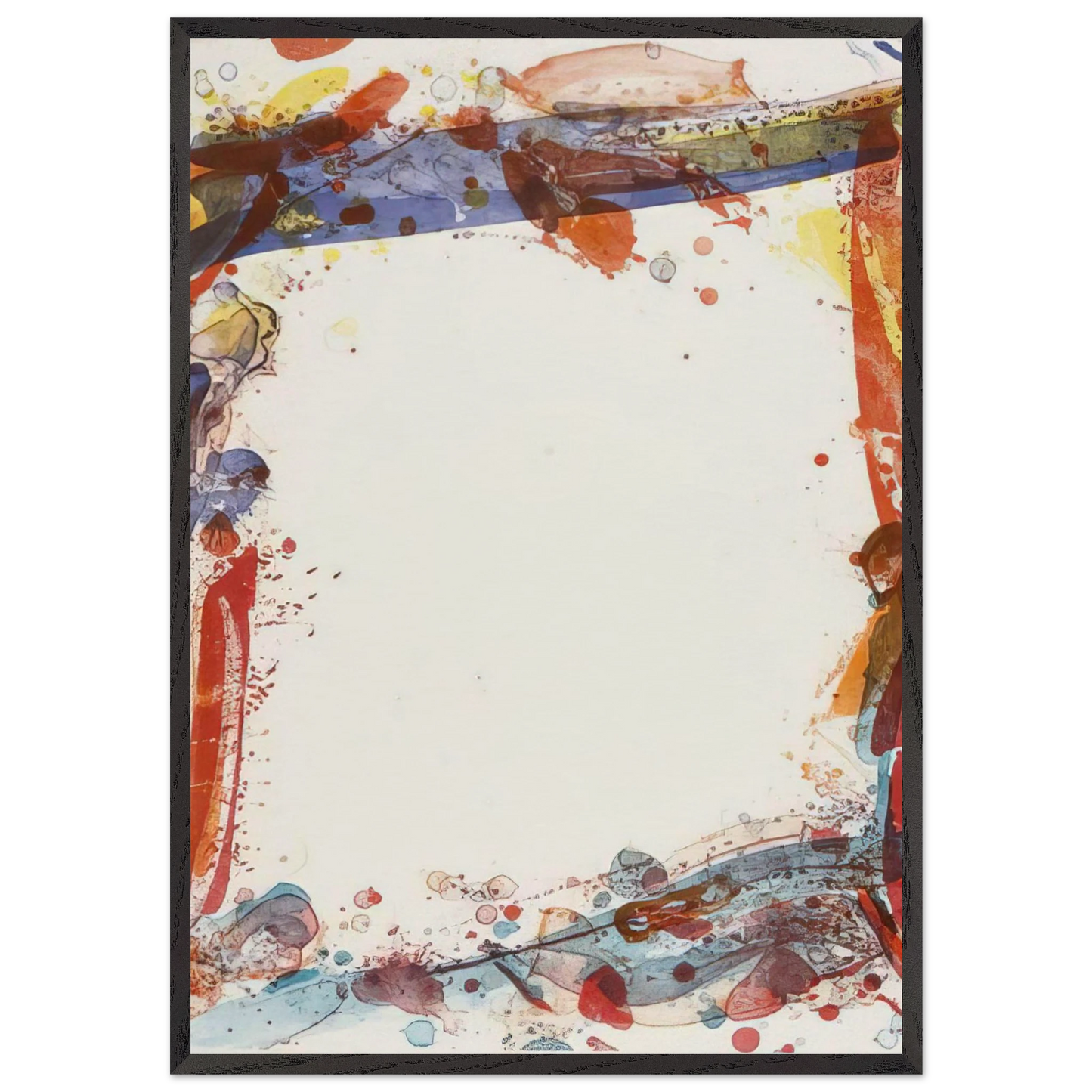 Veiled Sail - Sam Francis 70x100 cm / 28x40 inches Framed Art Print – Black Wooden Frame