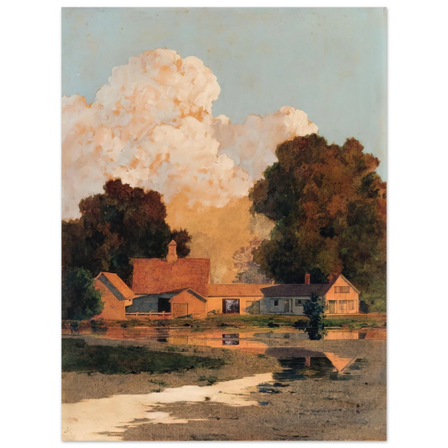 Maxfield Parrish - Daniels Farm, Summer Wall Art - 21x29.7 cm / 8x12" - Fine Art Poster-canvas - -