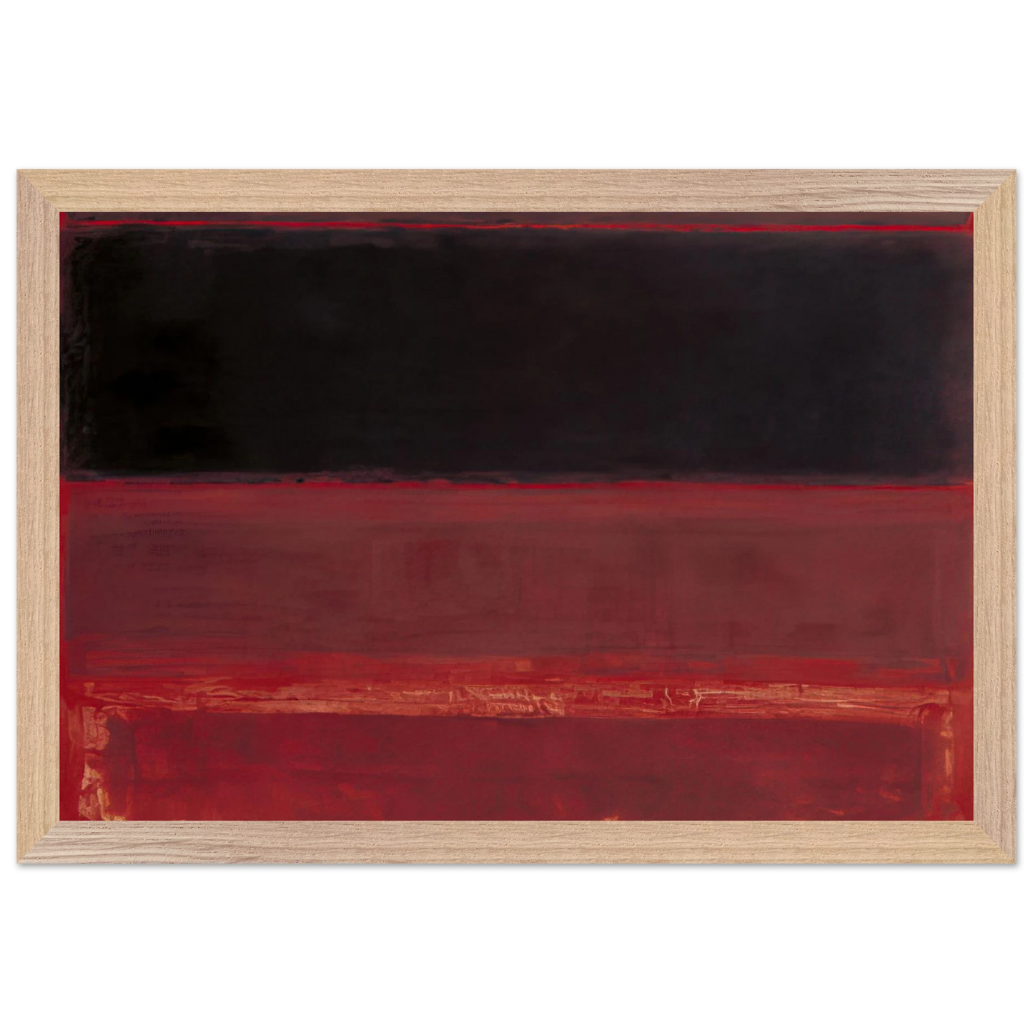 Mark Rothko - Four Darks in Red - 1958 Wall Art - 21x29.7 cm / 8x12" - Premium Wooden Framed Poster With Fine Art Paper - Black frame