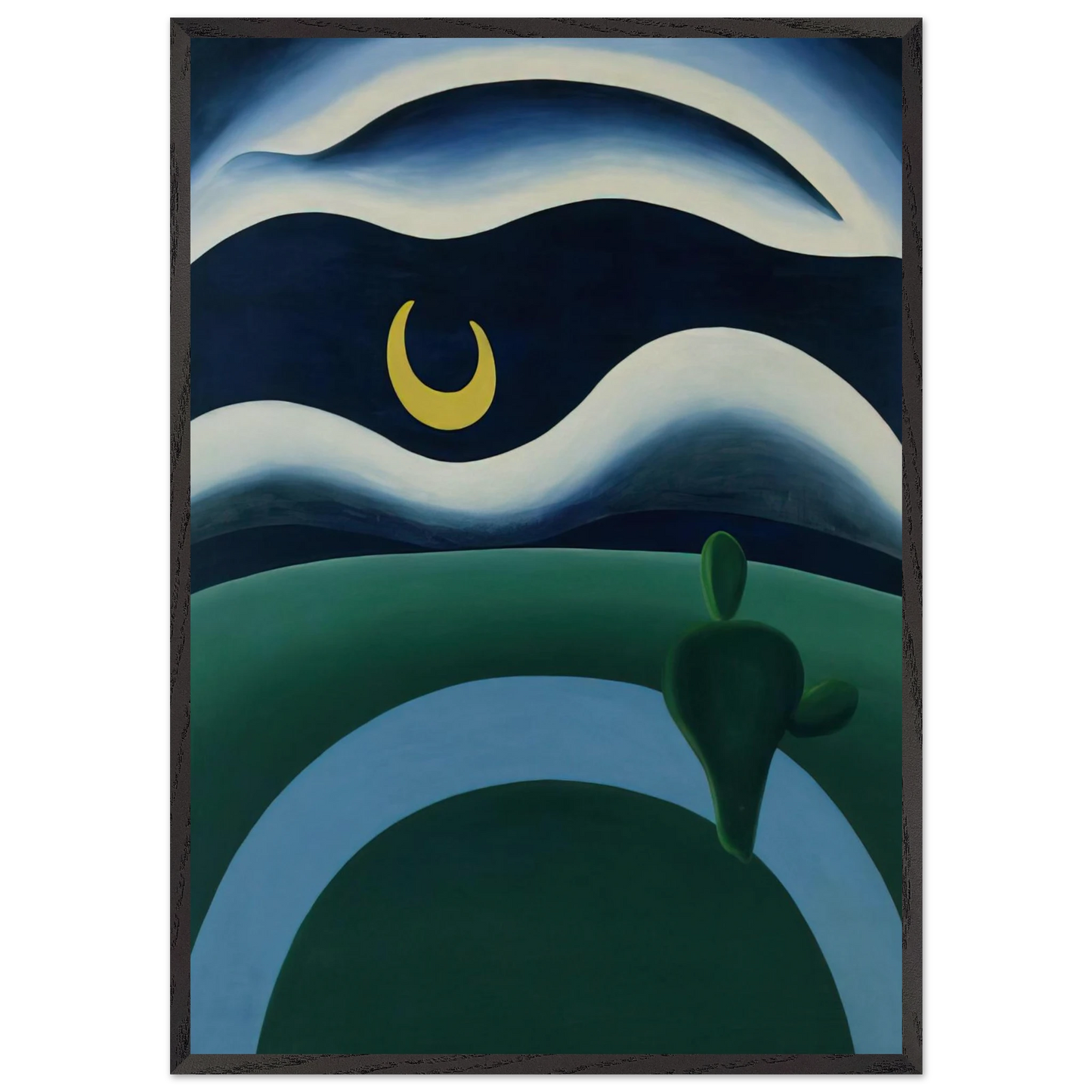 The Moon - Tarsila do Amaral 70x100 cm / 28x40 inches Framed Art Print – Black Wooden Frame