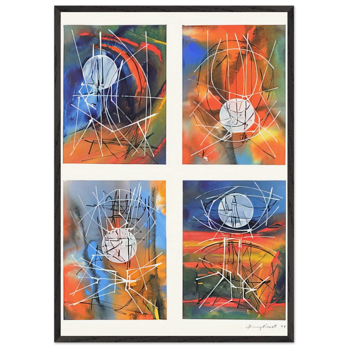 Four Days - 1979 - Jimmy Ernst 70x100 cm / 28x40 inches Framed Art Print – Black Wooden Frame