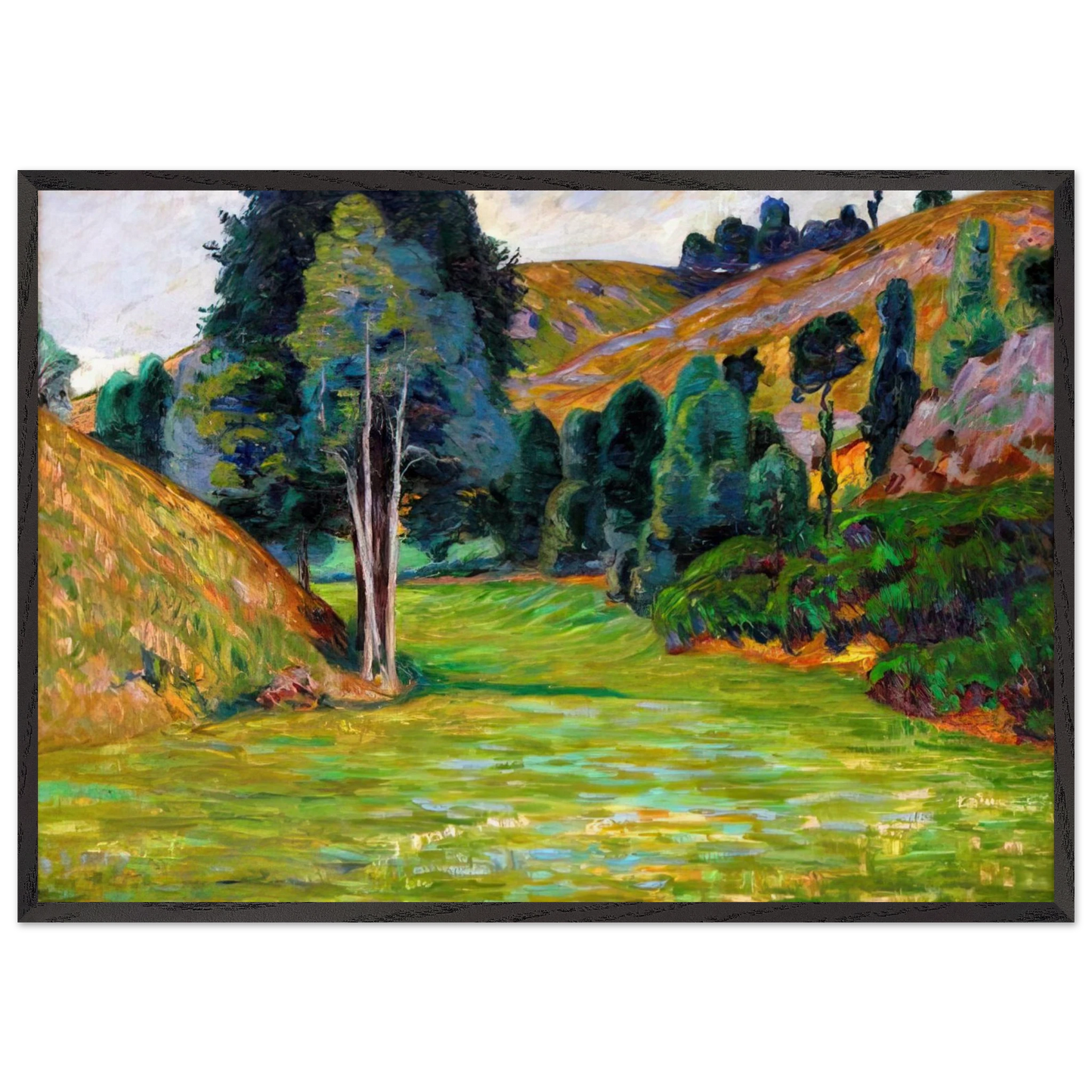 Valley in Pontgibaud - Armand Guillaumin Framed Art Print – Black Wooden Frame - Default Title - -Framed Art Print