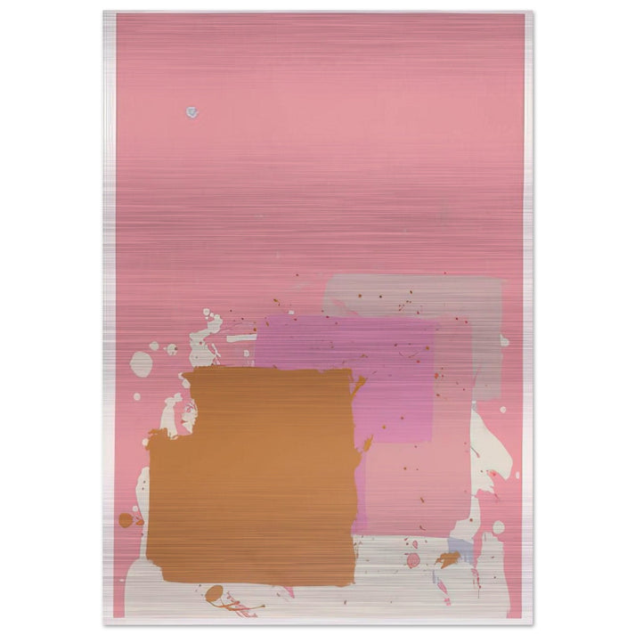 Brown Black on Pink - 1971 - John Hoyland Brushed Aluminum Print - 70x100 cm / 28x40 inches | John Hoyland Aluminum Print | John Hoyland Prints