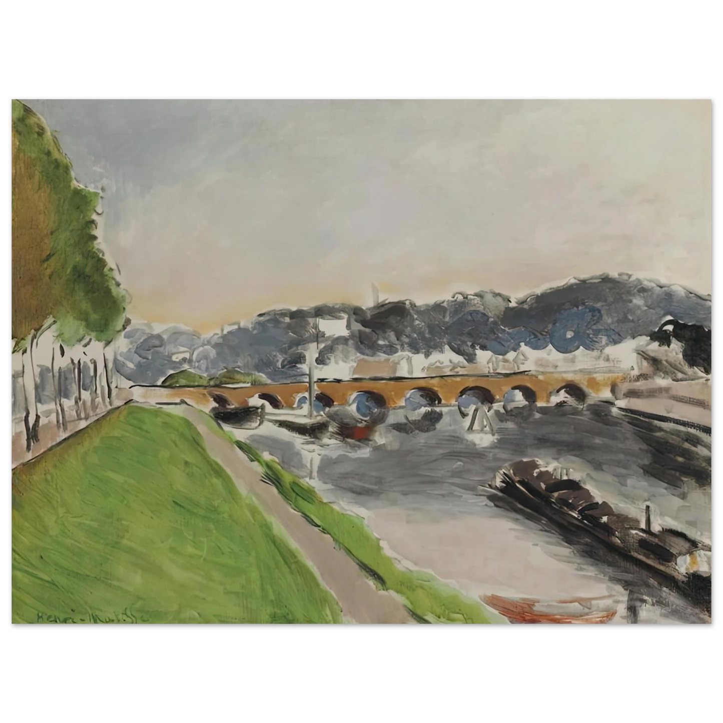 Henri Matisse - LE PONT DE SEVRES AU CHALAND 1917 Fine Art Poster - Default Title
